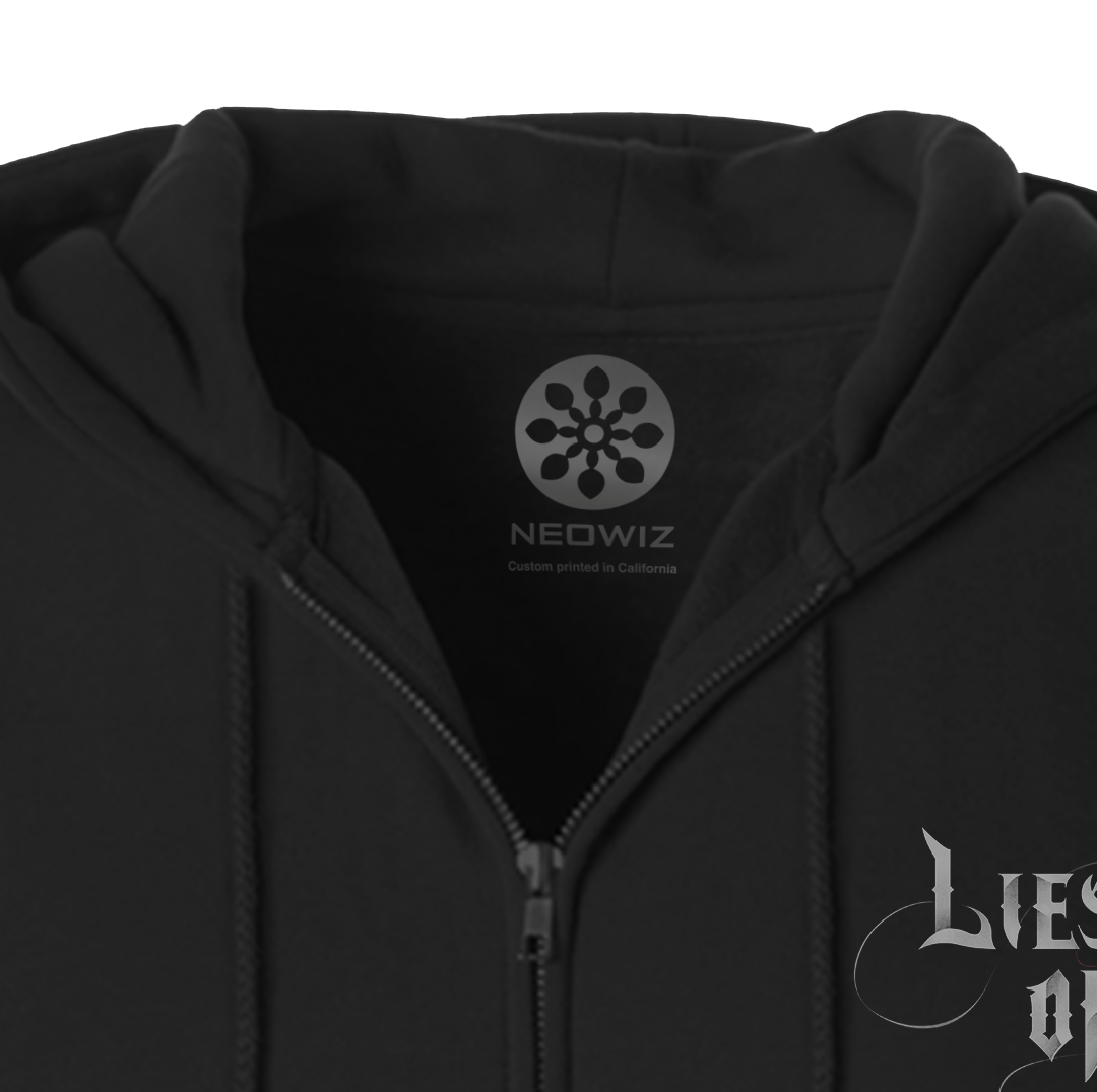 Lies of P - Falcon Eyes Front Chest Logo/Full Back Print Full Zip Hoodie (Black Body)