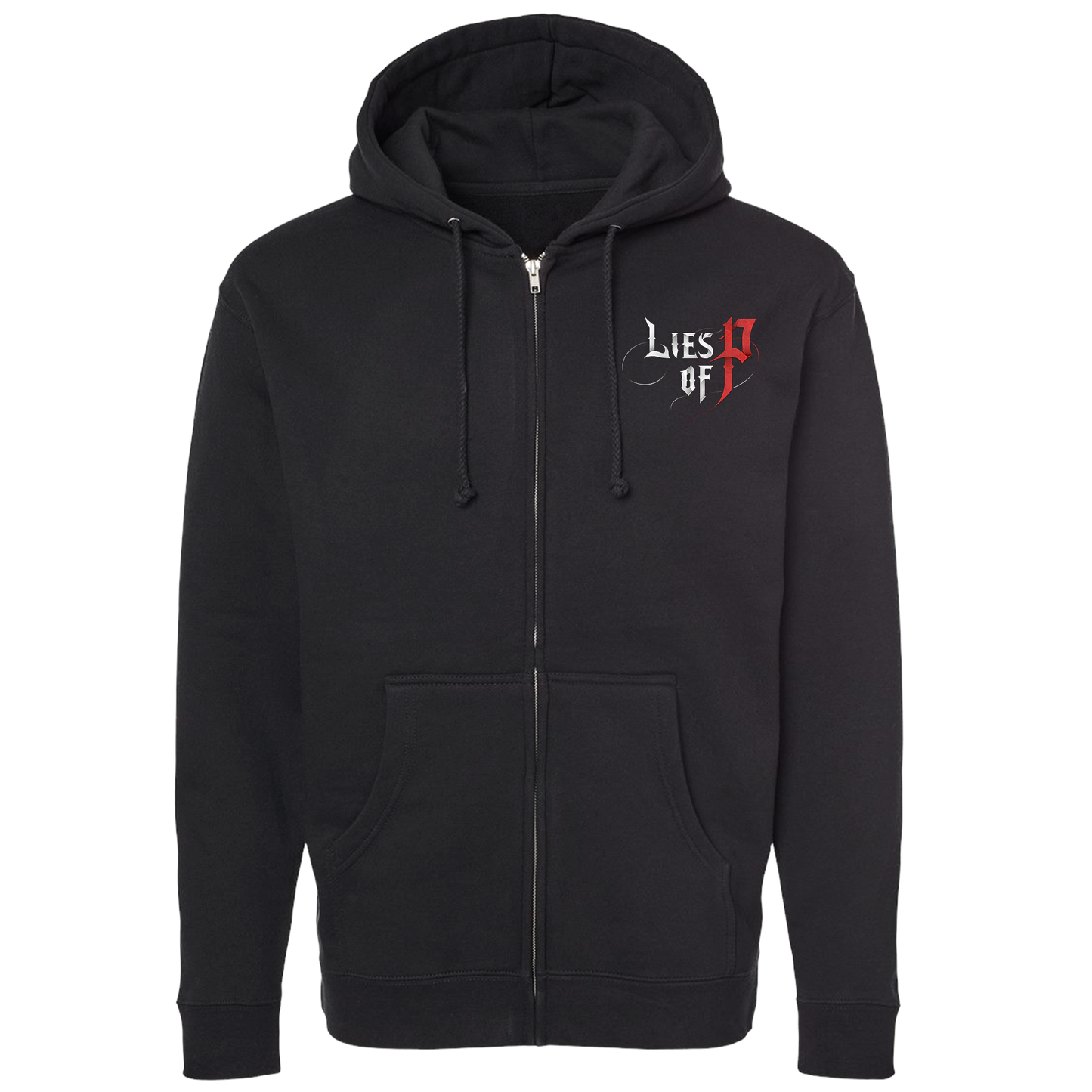 Lies of P - Falcon Eyes Front Chest Logo/Full Back Print Full Zip Hoodie (Black Body)