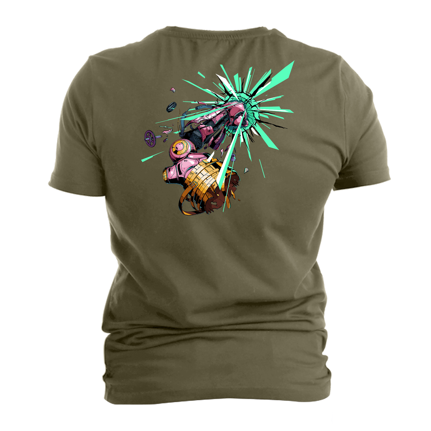 Lies of P - Left Arm of Steel Front Chest Logo/Full Back Print T Shirt (Military Green Body)