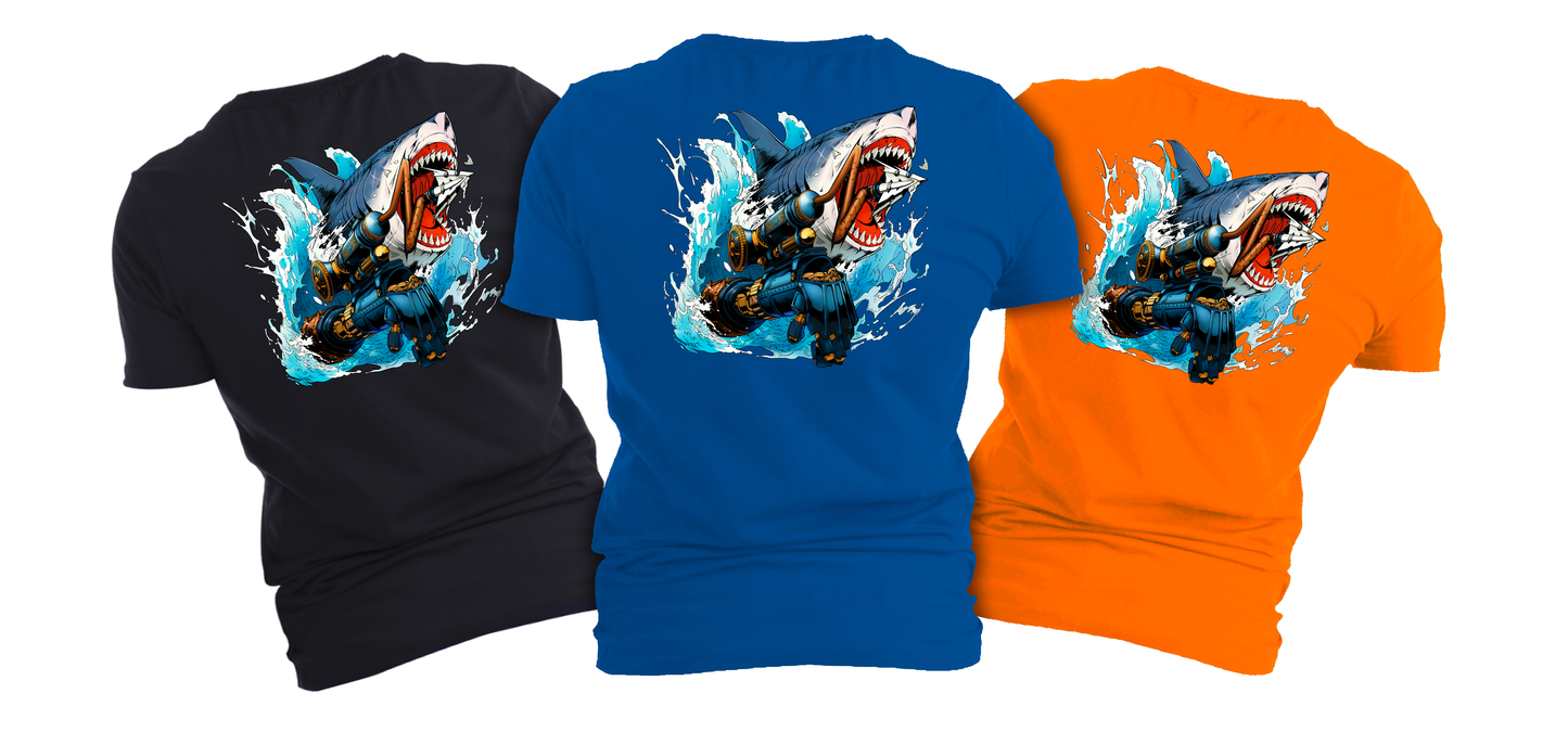 Lies of P - Puppet String T-Shirt - LoP Chest Logo, Graphic on Back (Black, Royal Blue, Orange)