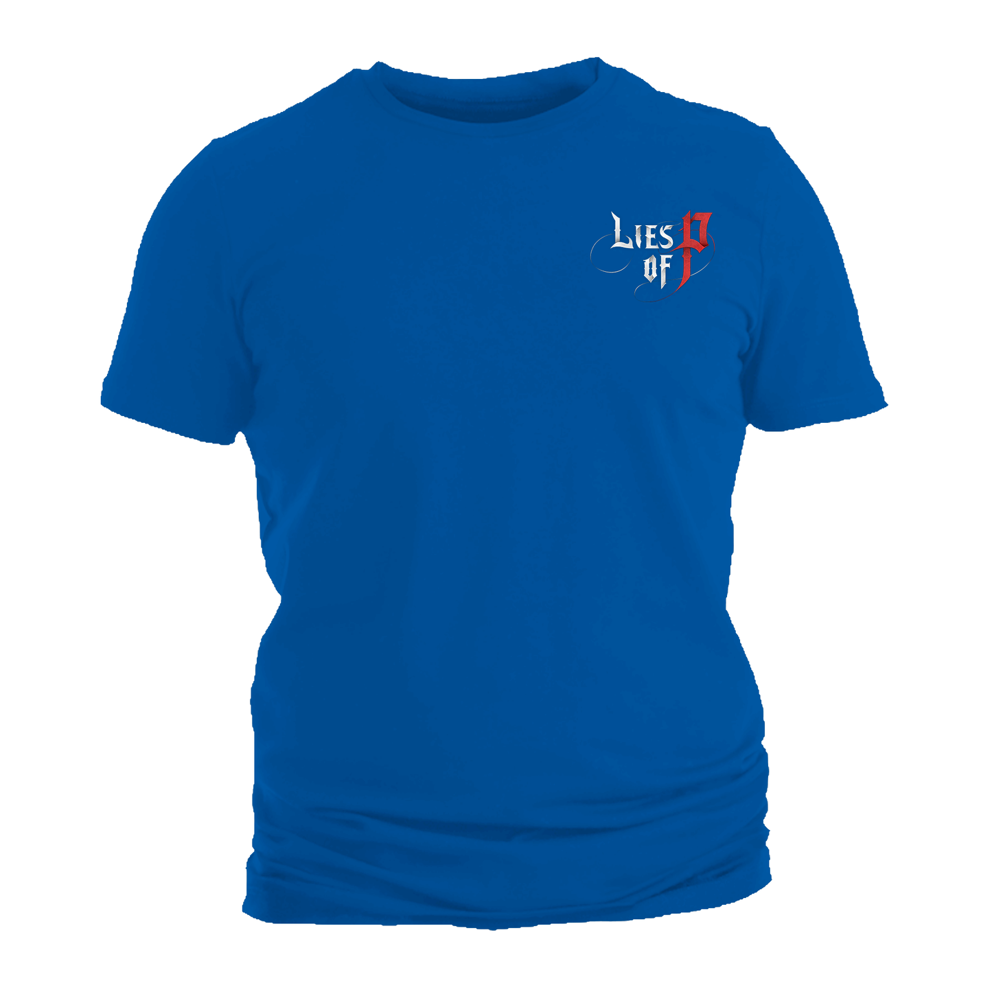 Lies of P - Puppet String T-Shirt - LoP Chest Logo, Graphic on Back (Black, Royal Blue, Orange)