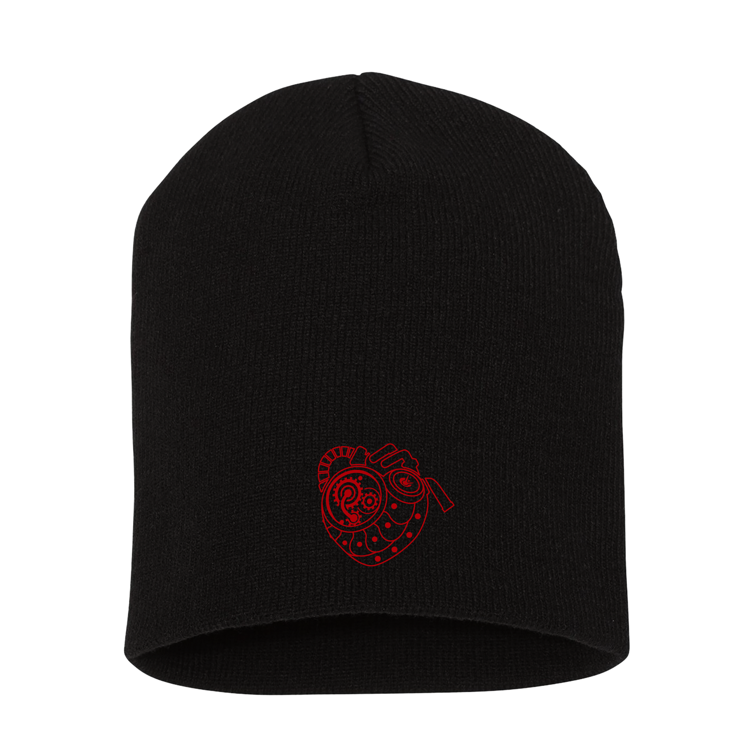 Lies of P - Embroidered "P Organ" Knit Beanie (Red on Black)